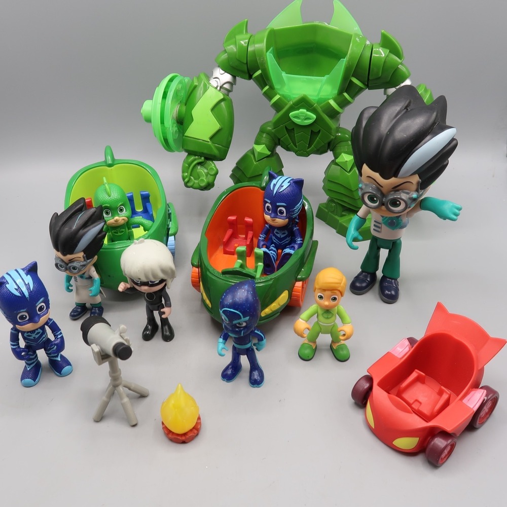 PJ Masks Robo-Gekko mech suit lights‎ Romeo Luna Catboy Car Accessories Toy Lot